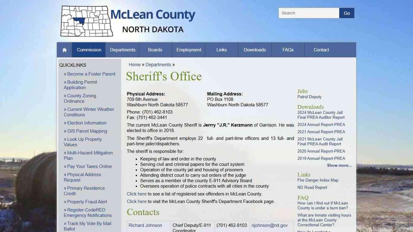 McLean County, North Dakota - Departments